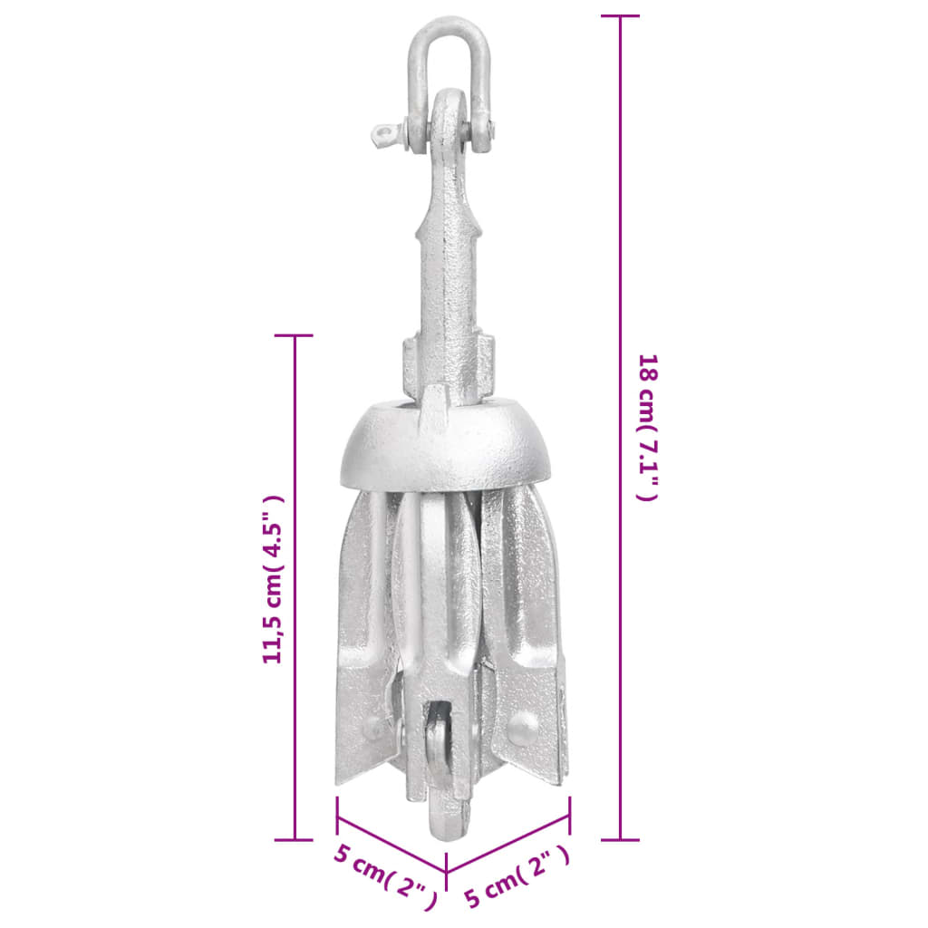 Anker inklapbaar 0,7 kg smeedijzer zilver