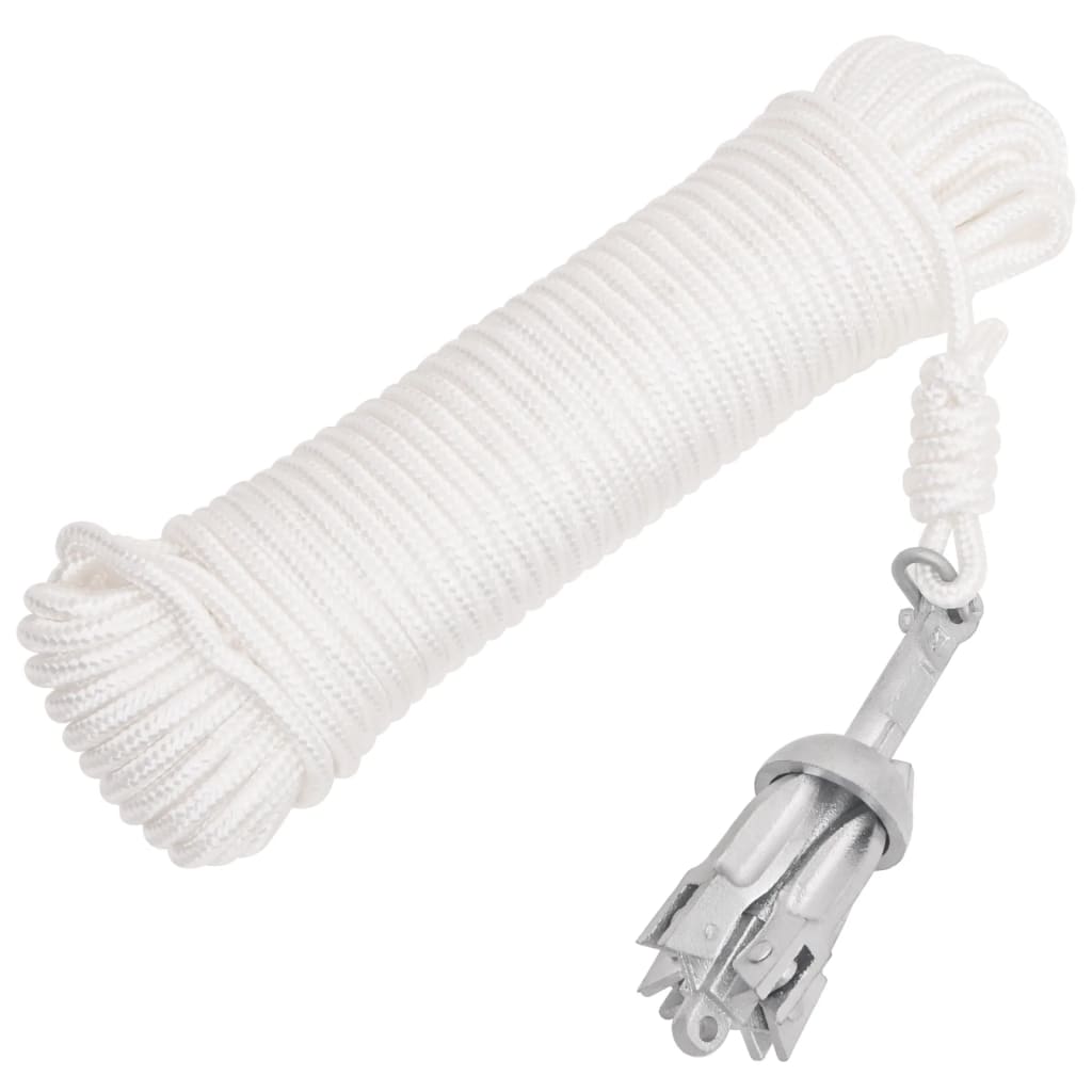 Ancre pliable avec corde argenté 0,7 kg fer malléable