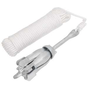 Zložljivo sidro z vrvjo srebro 4 kg vroče pocinkano litino