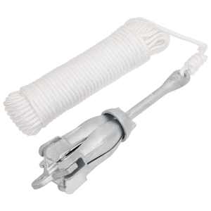 Zložljivo sidro z vrvjo srebro 6 kg vroče pocinkano litino