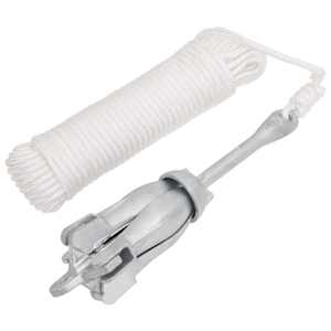 Zložljivo sidro z vrvjo srebro 8 kg vroče pocinkano litino