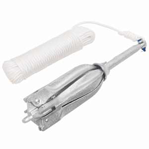 Zložljivo sidro z vrvjo srebro 10 kg vroče pocinkano litino