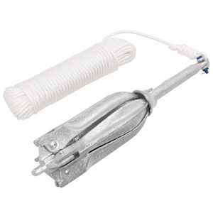 Zložljivo sidro z vrvjo srebro 12 kg vroče pocinkano litino