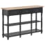  vidaXL fekete szerelt fa tálalóasztal 110 x 30 x 76 cm termék 2. képe
