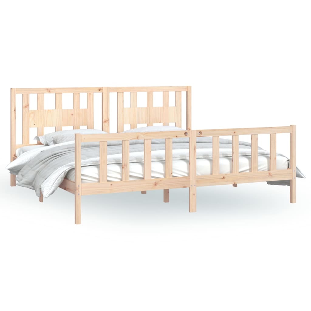 vidaXL Bedframe met hoofdbord grenenhout 180x200 cm 6FT Super King