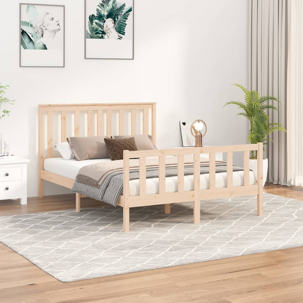 vidaXL Cadru de pat cu tăblie, 120x200 cm, lemn masiv de pin
