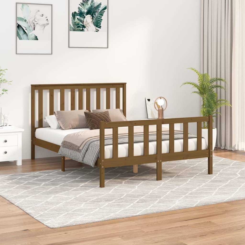 Maison Exclusive - Estructura de cama individual con cajones marrón miel  90x190 cm