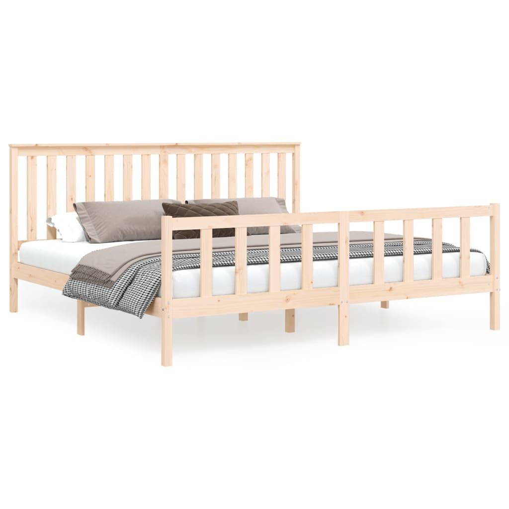 vidaXL Bedframe met hoofdbord grenenhout 180x200 cm 6FT Super King