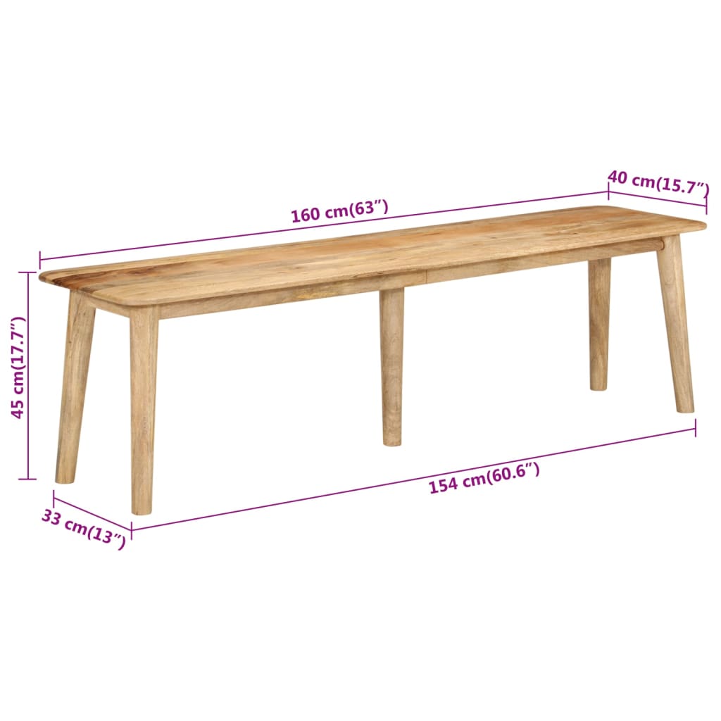 Klop 160x40x45 cm trden mangov les