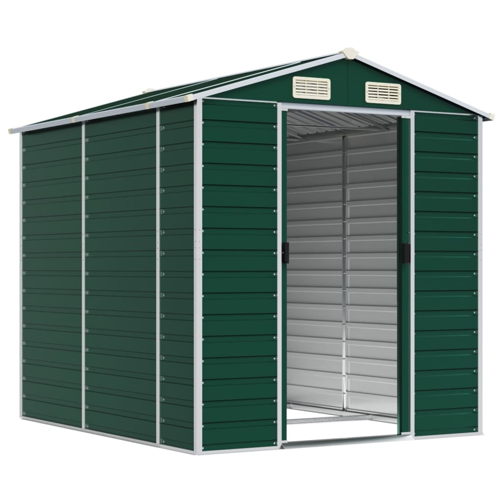 vidaXL Tuinschuur 191x215x198 cm gegalvaniseerd staal groen afbeelding