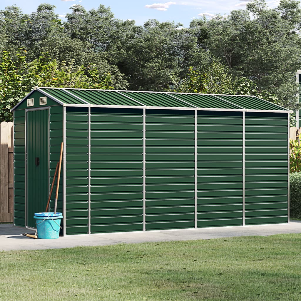 vidaXL Abri de Jardin, Cabane à Outils avec Poignées, Remise à Outils avec Toit Inclinable, Abri de Rangement Terrasse, Vert 3188234
