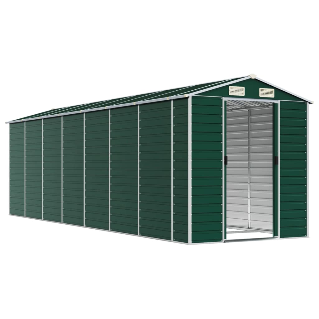 vidaXL Tuinschuur 191x640x198 cm gegalvaniseerd staal groen afbeelding