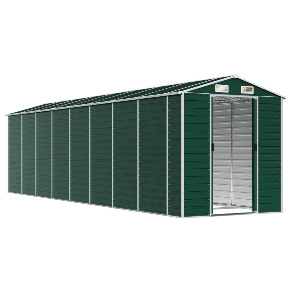 vidaXL Tuinschuur 191x725x198 cm gegalvaniseerd staal groen afbeelding