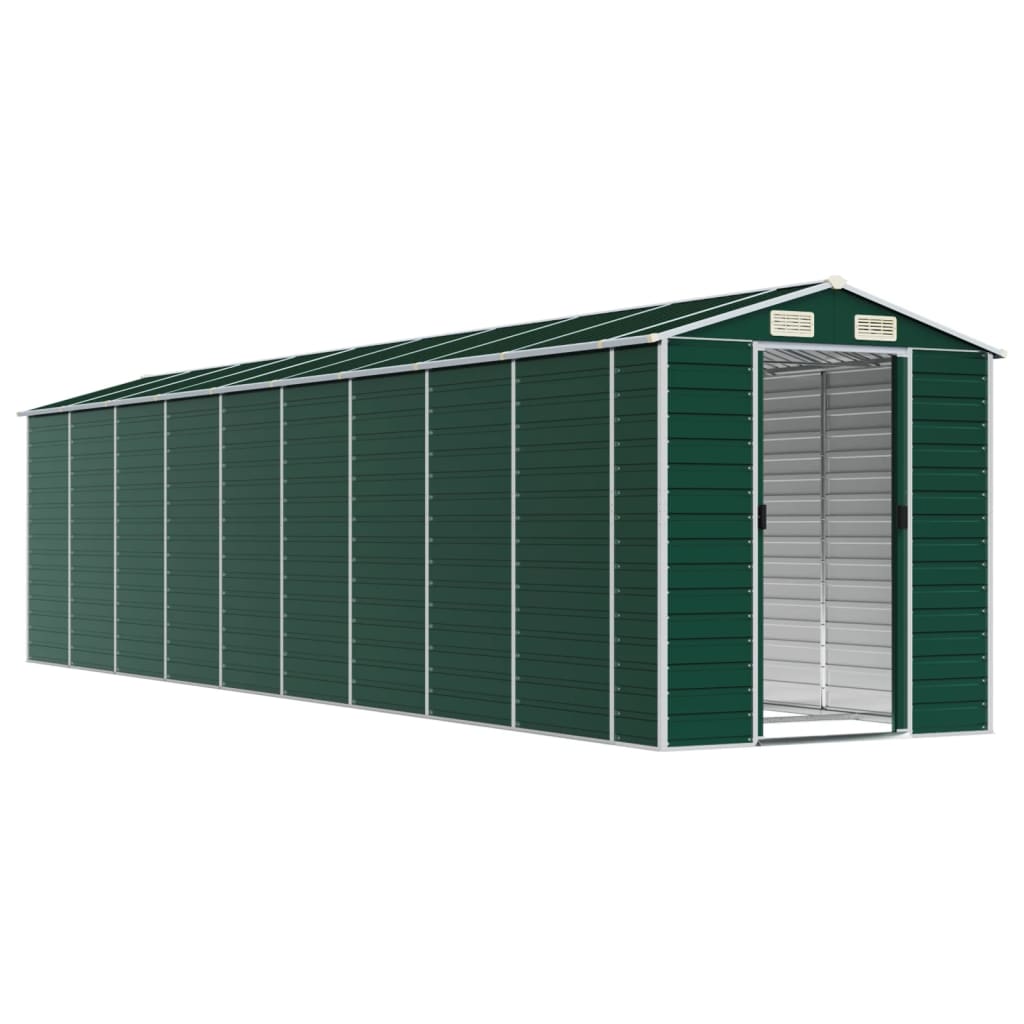 vidaXL Tuinschuur 191x810x198 cm gegalvaniseerd staal groen afbeelding