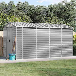 Vrtna lopa svetlo siva 191x385x198 cm pocinkano jeklo