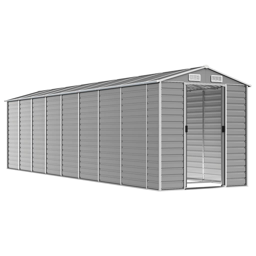 vidaXL Tuinschuur 191x725x198 cm gegalvaniseerd staal lichtgrijs afbeelding