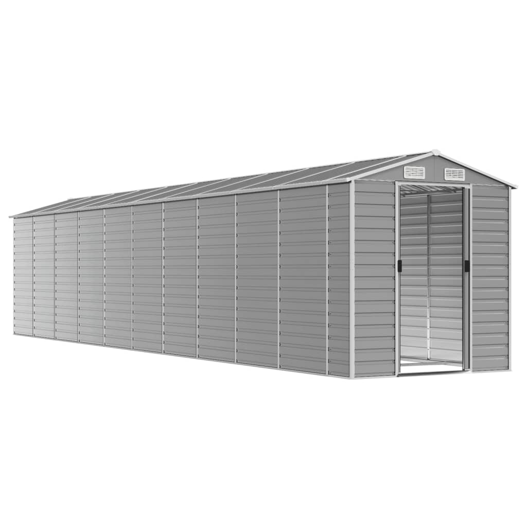 vidaXL Tuinschuur 191x895x198 cm gegalvaniseerd staal lichtgrijs afbeelding