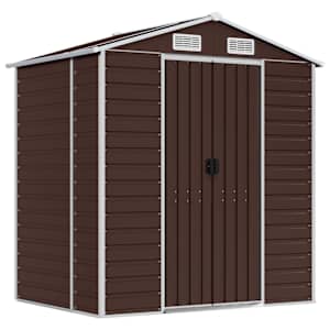 vidaXL aiakuur, pruun, 191x130x198 cm, tsingitud teras