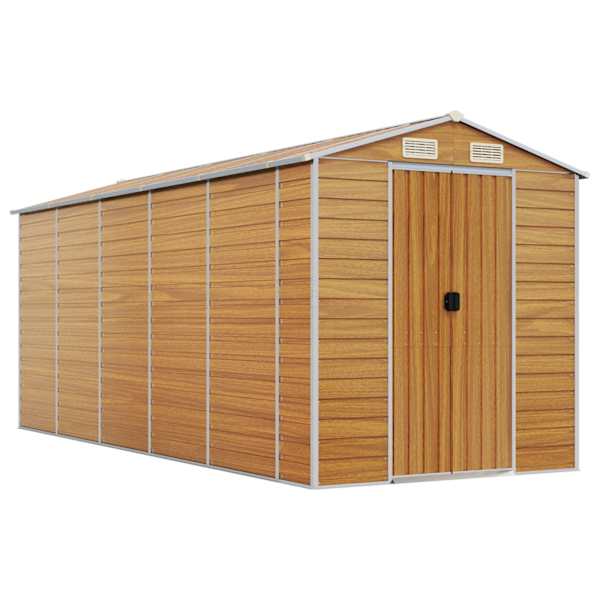 vidaXL aiakuur, helepruun, 191x470x198 cm, tsingitud teras