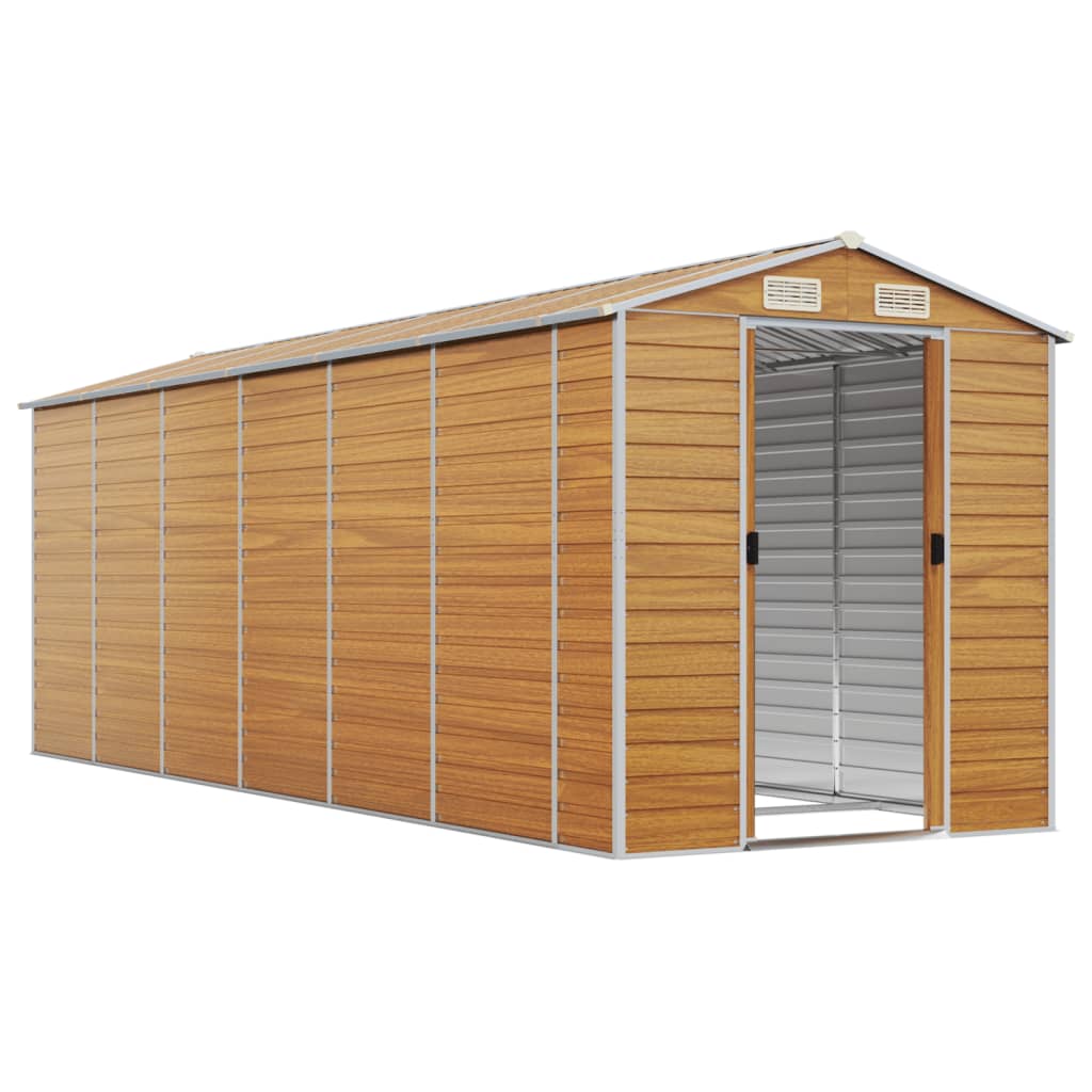 vidaXL Tuinschuur 191x555x198 cm gegalvaniseerd staal lichtbruin afbeelding