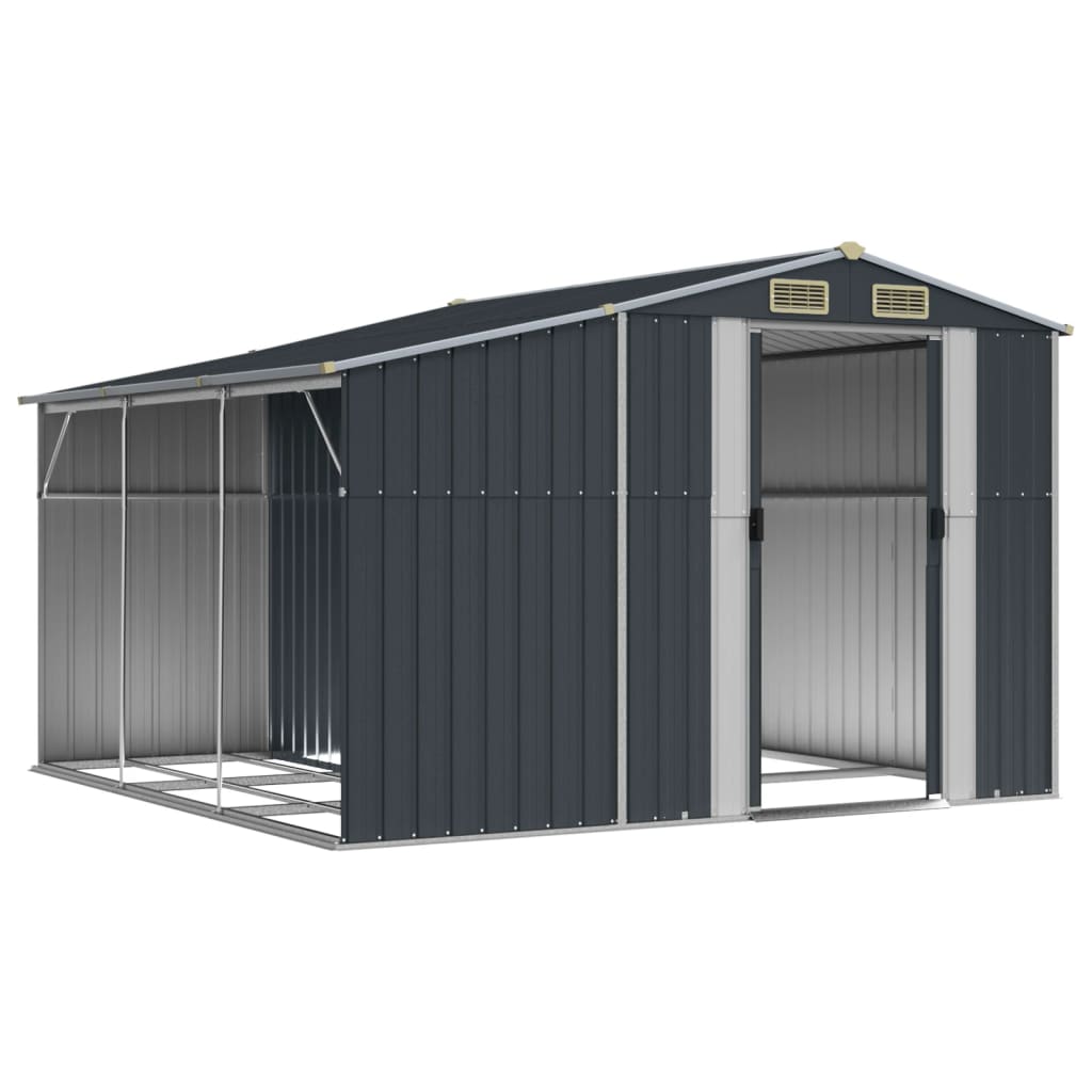 vidaXL Tuinschuur 277x279x179 cm gegalvaniseerd staal antracietkleurig afbeelding