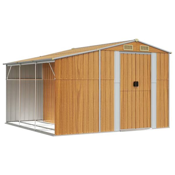 vidaXL aiakuur, helepruun, 277 x 279 x 179 cm, tsingitud teras