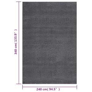 Chlupatý koberec antracitový 240 x 340 cm polyester - obrázek 8