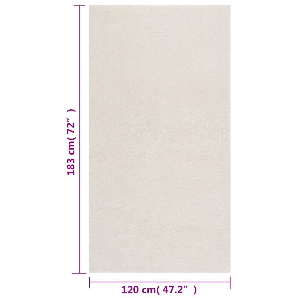 Chlupatý koberec krémově bílý 120 x 183 cm polyester - obrázek 8