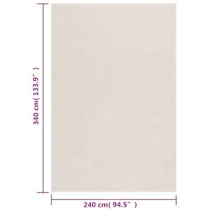 Chlupatý koberec krémově bílý 240 x 340 cm polyester - obrázek 8