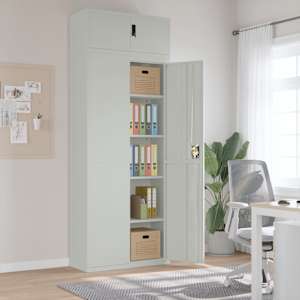 Arhivska omara svetlo siva 90x40x240 cm jeklo