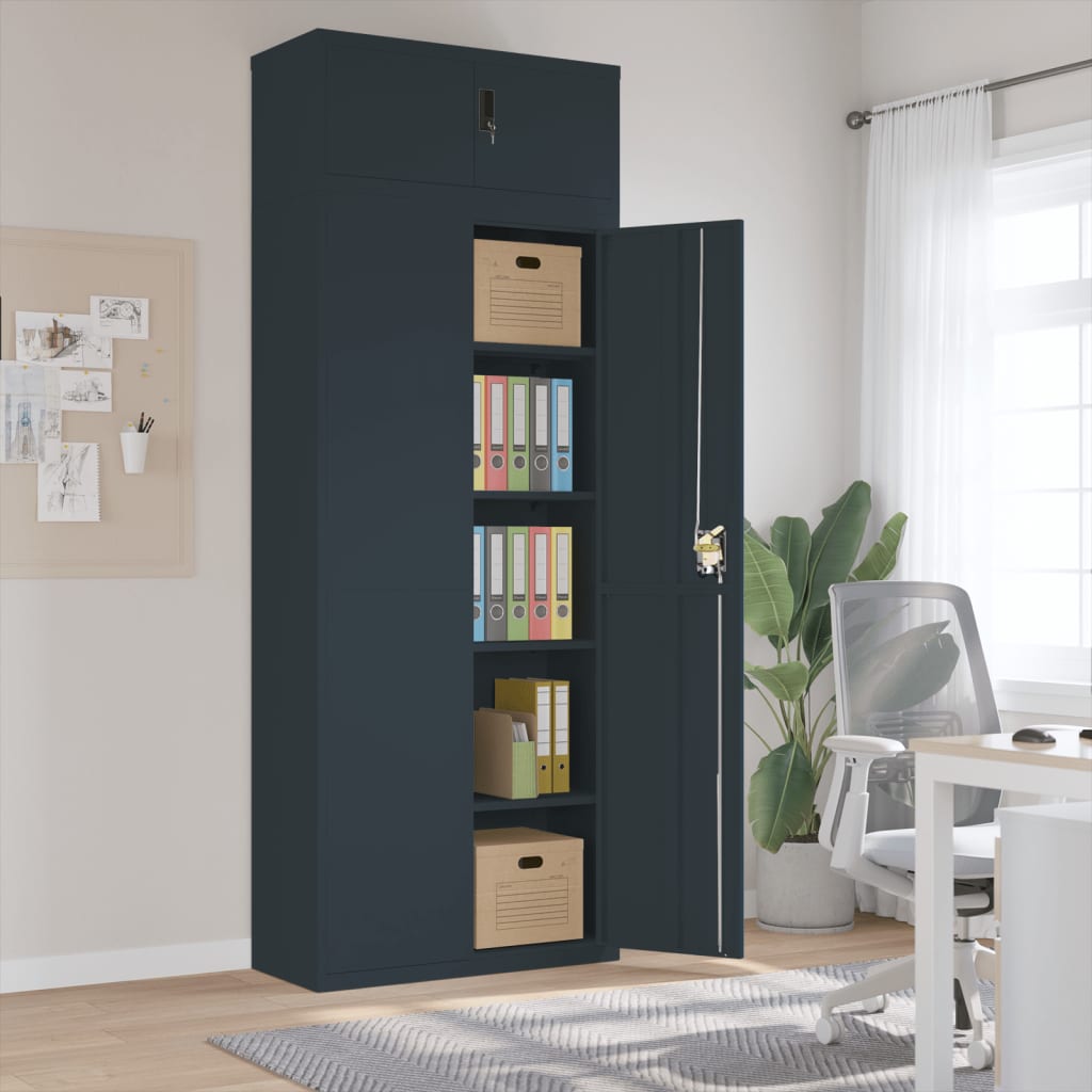 vidaXL Aktenschrank Anthrazit 90x40x240 cm Stahl