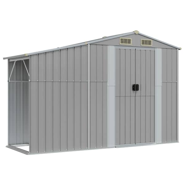 vidaXL aiakuur, hall, 277 x 93 x 179 cm, tsingitud teras