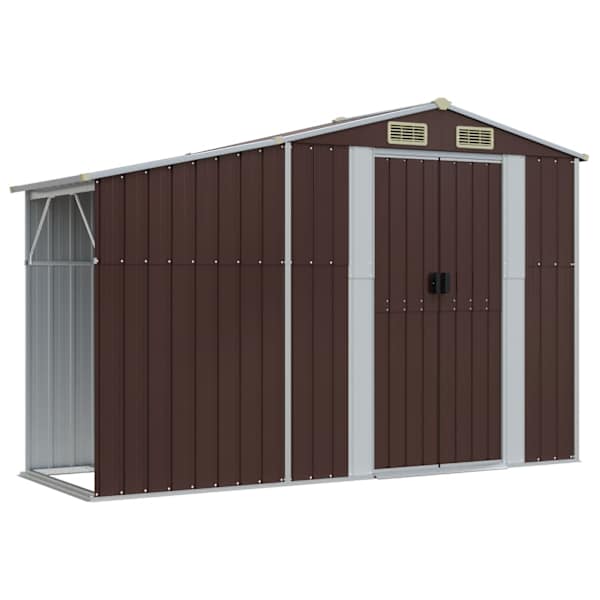 vidaXL aiakuur, pruun, 277 x 93 x 179 cm, tsingitud teras