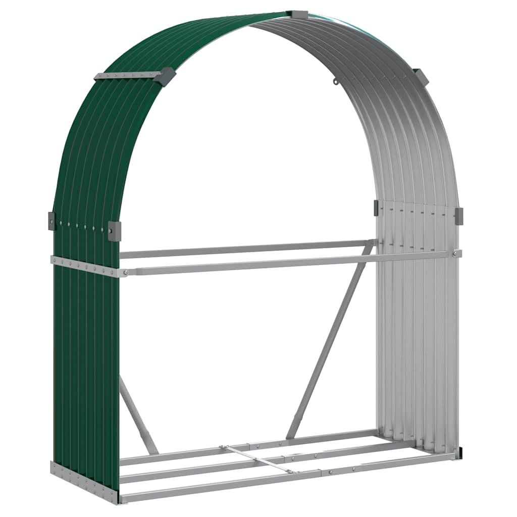 vidaXL Ξυλοθήκη Πράσινη 120 x 45 x 140 εκ. από Γαλβανισμένο Ατσάλι