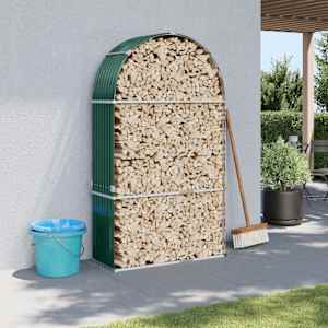 Nosilec za polena zelen 120x45x210 cm pocinkano jeklo