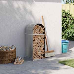 Nosilec za polena svetlo sivo 40x45x100 cm pocinkano jeklo