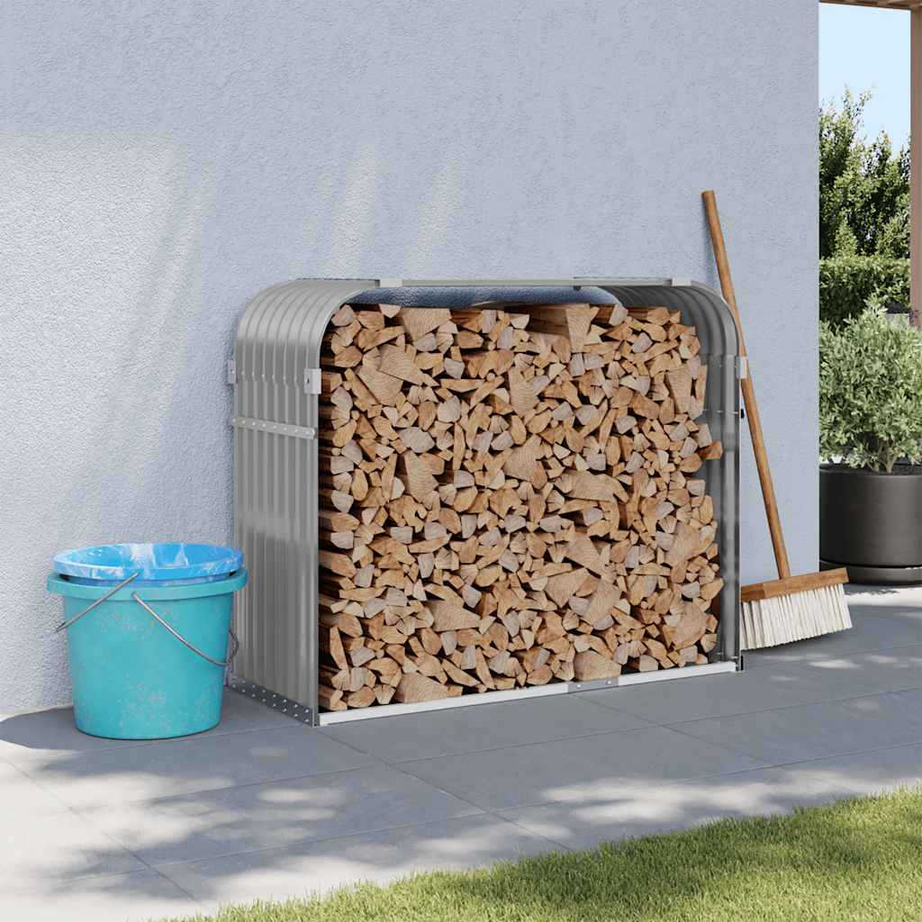 vidaXL Kaminholzunterstand Hellgrau 120x45x100 cm Verzinkter Stahl