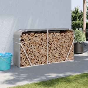 Nosilec za polena svetlo siv 180x45x100 cm pocinkano jeklo