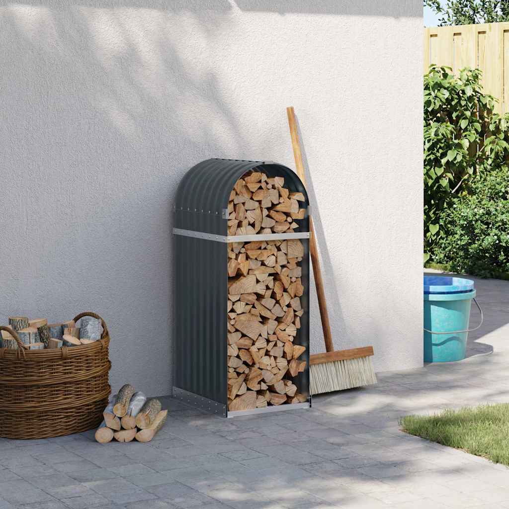 vidaXL Holzkorb Anthrazit 40x45x100 cm Verzinkter Stahl