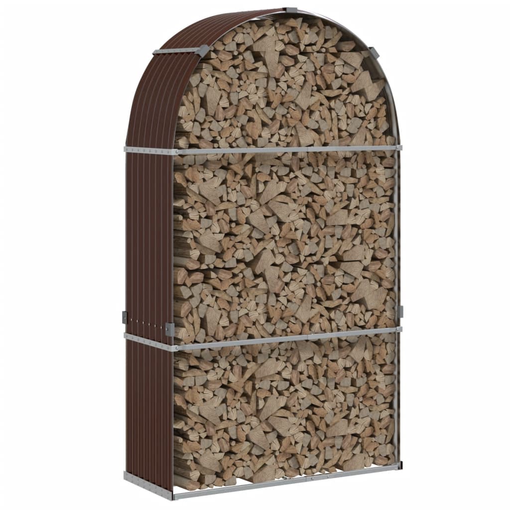 vidaXL barna horganyzott acél rönktartó 120 x 45 x 210 cm