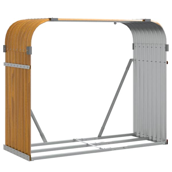 vidaXL k&uuml;ttepuude alus, puiduv&auml;limus, 120 x 45 x 100 cm, tsingitud teras