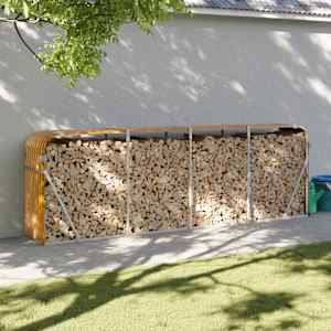 Nosilec za polena videz lesa 300x45x100 cm pocinkano jeklo