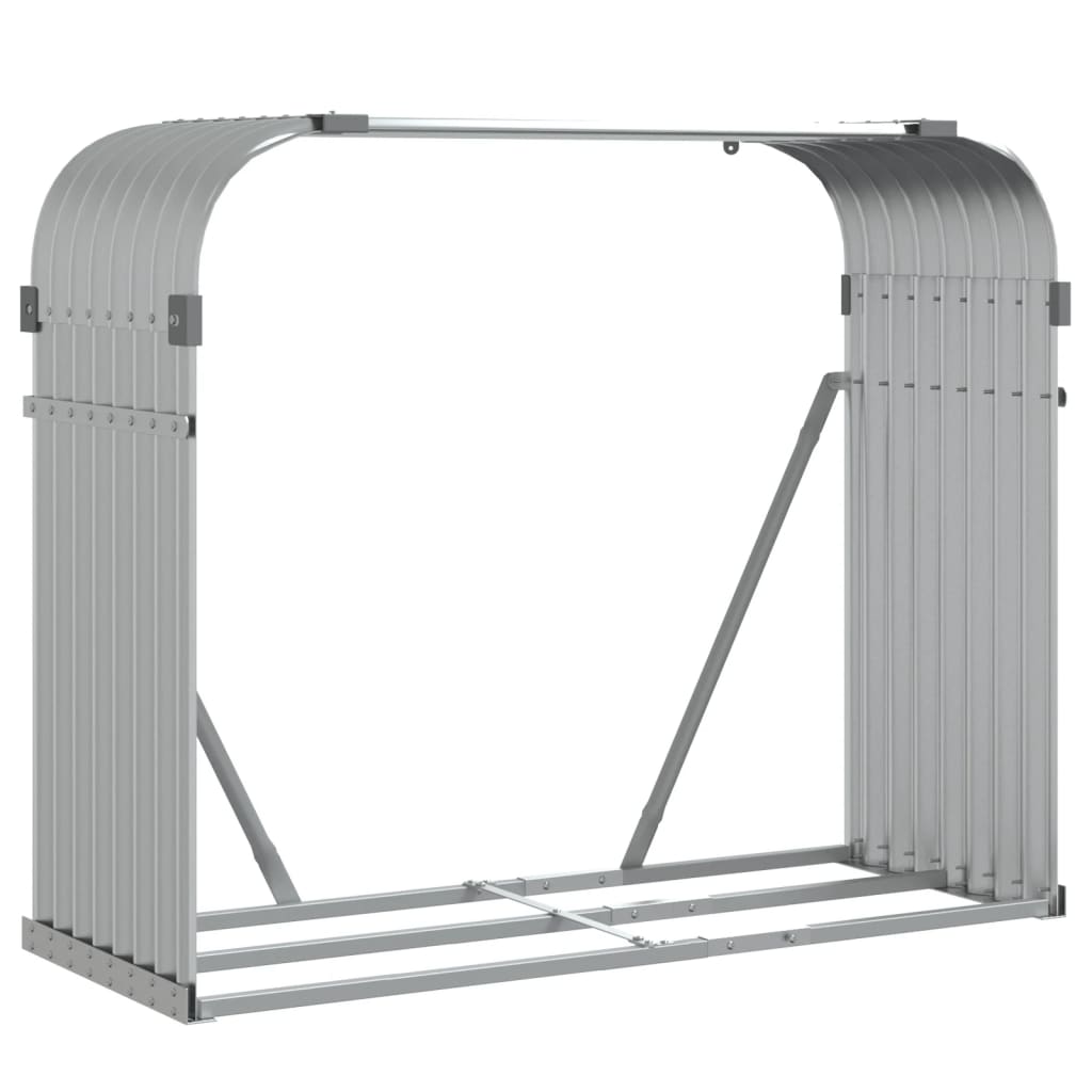 vidaXL Stojan na dřevo stříbrný 120 x 45 x 100 cm pozinkovaná ocel