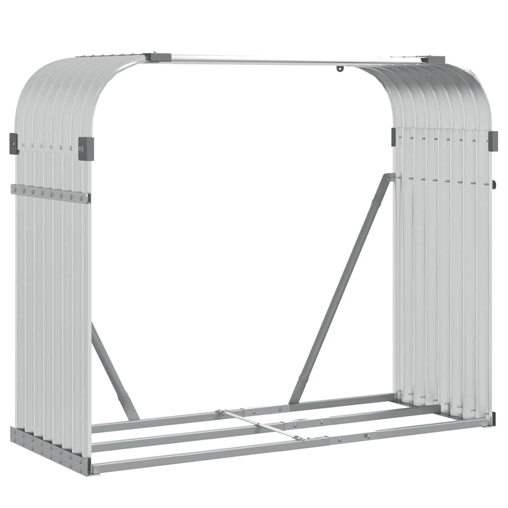 vidaXL Držiak na polená strieborný 120x45x100 cm pozinkovaná oceľ