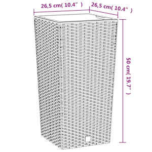 Truhlík s odnímatelnou vložkou antracit 11 / 26,5 l PP ratan - obrázek 7