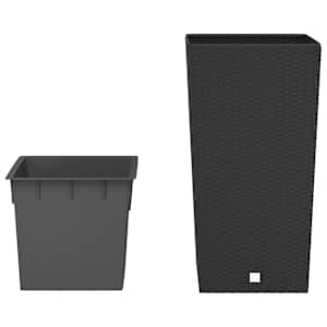 vidaXL Jardini&egrave;re et int&eacute;rieur amovible anthracite 21 /49 L rotin PP