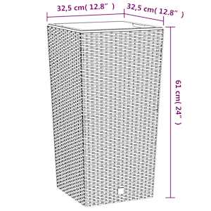 Truhlík s odnímatelnou vložkou hnědý 21 / 49 l PP ratan - obrázek 7
