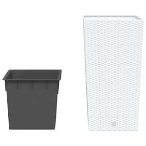 Truhlík s odnímatelnou vložkou bílý 21 / 49 l PP ratan - obrázek 3
