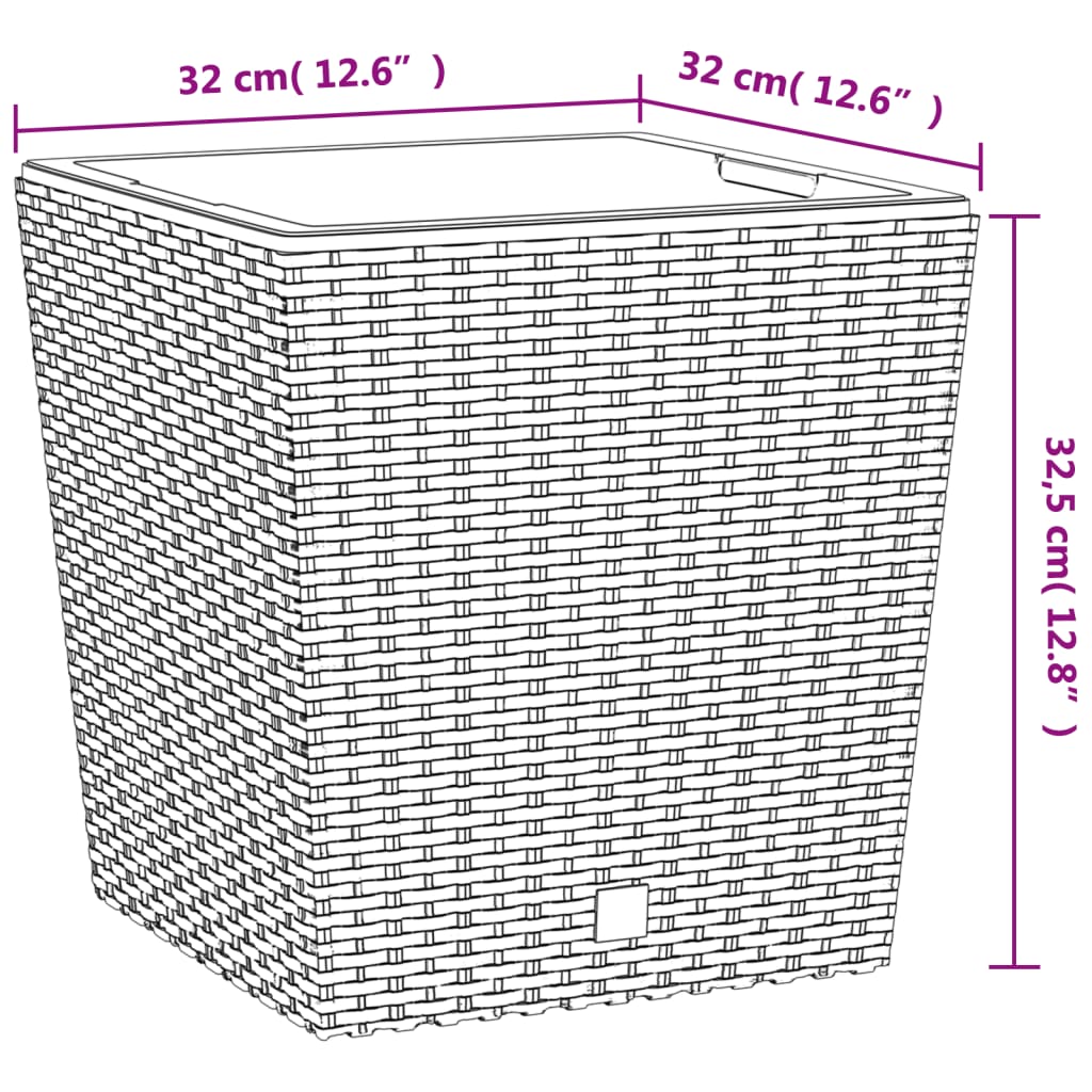  Kvetináč s vyberateľnou vložkou antracitový 21 / 32 l PP Rattan