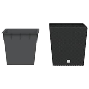 Truhlík s odnímatelnou vložkou antracit 21 / 32 l PP ratan - obrázek 3